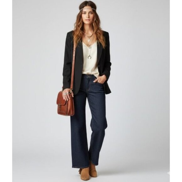 Harvé Benard Jackets & Blazers - Harvé Benard Womens Black Wool Blazer Size 14 Single Button Classic Fit Made In